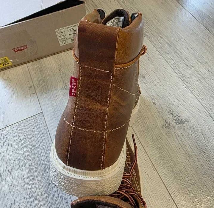 Levi's ABNER - Botki skórzane sznurowane trapery buty na zimę 42 27 cm