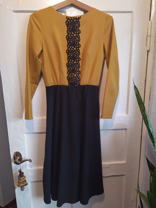 Плаття комбіноване з кружевом. Рута С