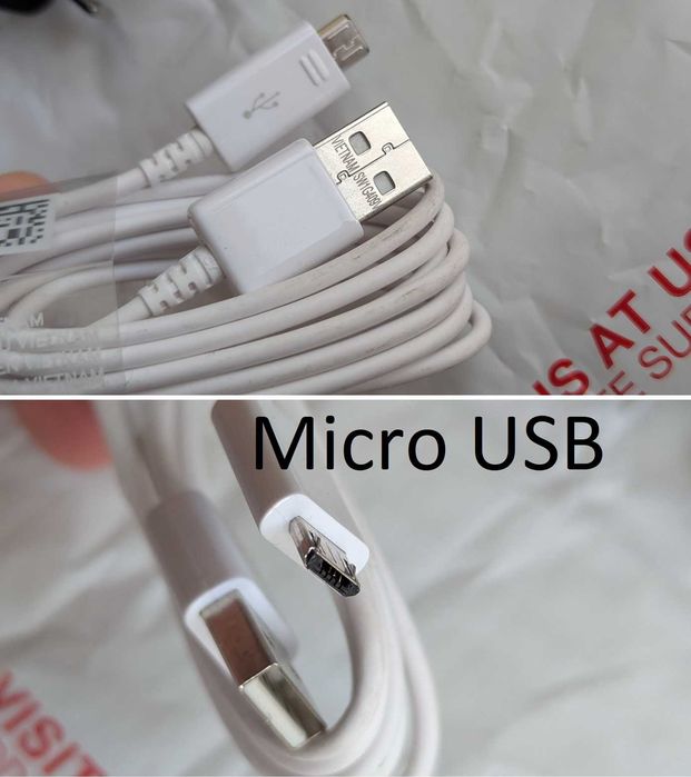 1+1 = 3 комплектні Samsung кабелі Type C Micro USB швидка зарядка 15W