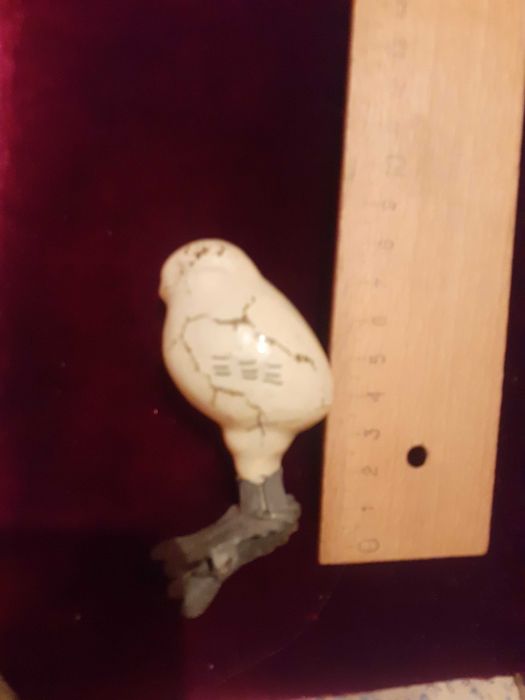 Елочные игрушки старинные на прищепках Сова, Цыплыта, грибы, СССР