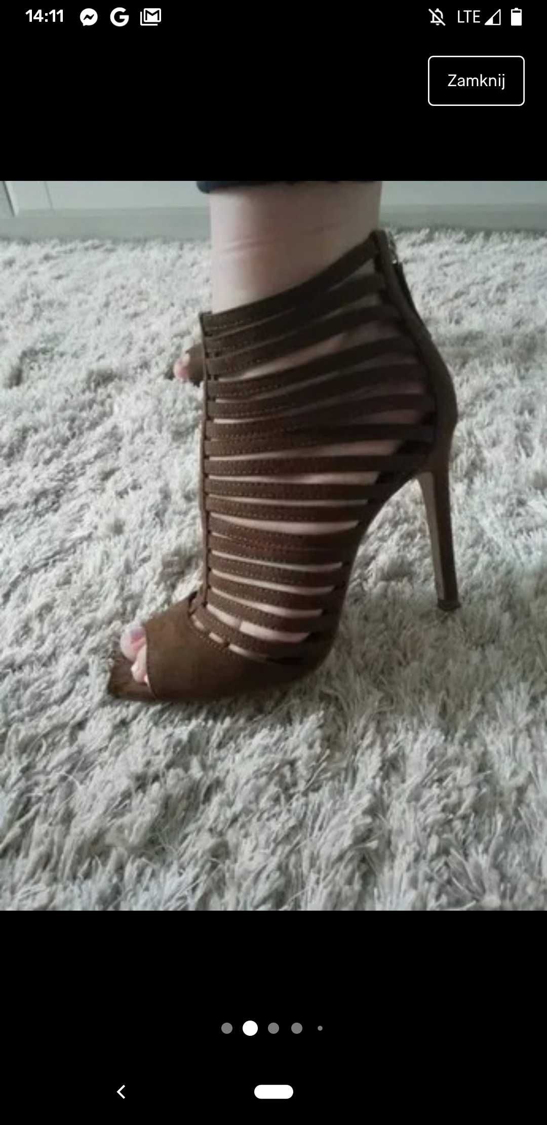 Brązowe khaki Szpilki sandały Zara rozmiar 37 nowe