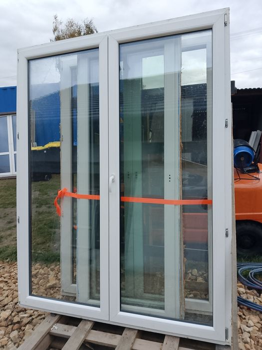 Okno 176x228 tarasowe drzwi balkonowe złoty dąb ruchomy slupek