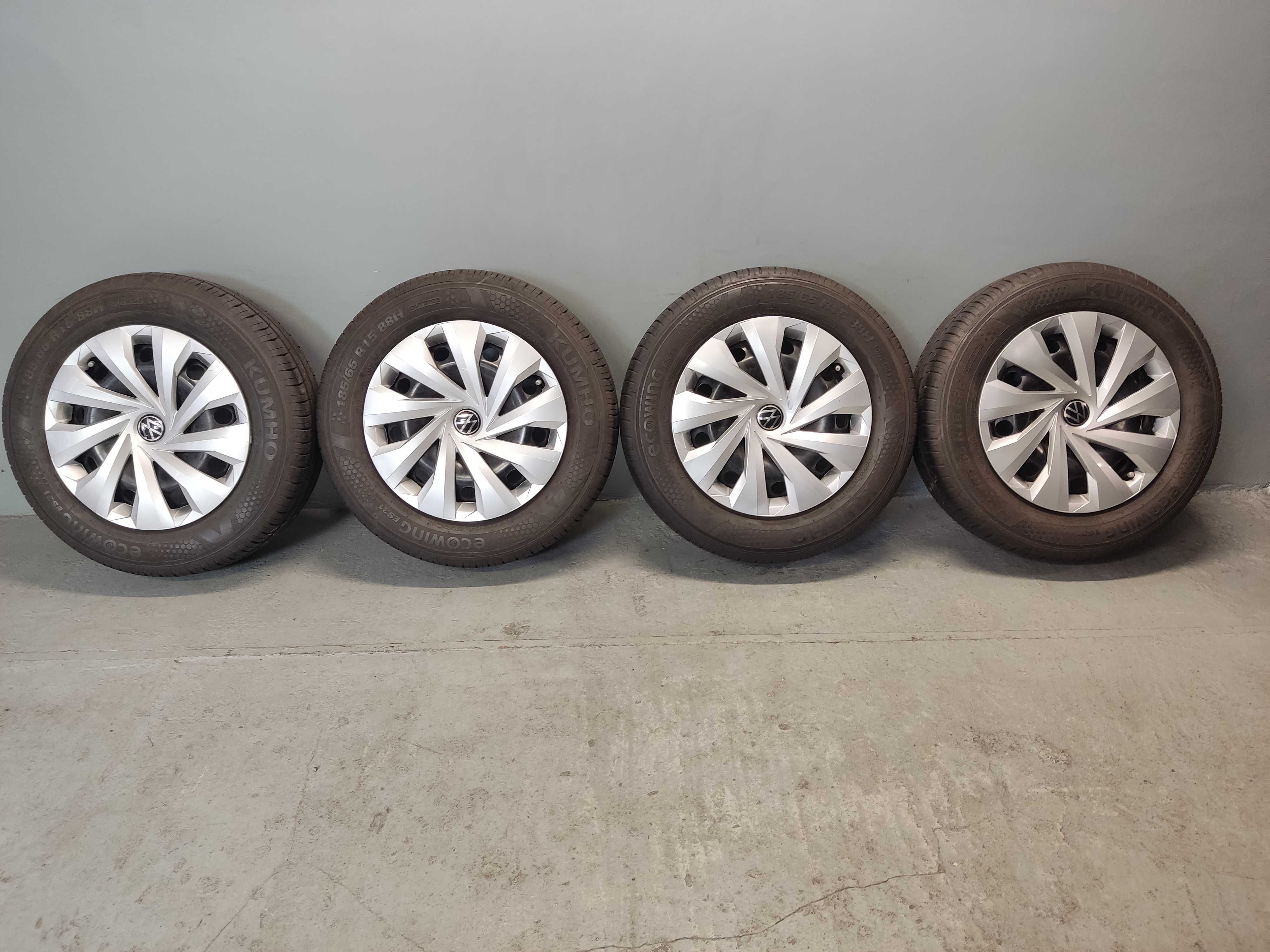 Koła stalowe 15 VW Volkswagen Polo 5x100, Kumho 185/65R15, 2022 rok