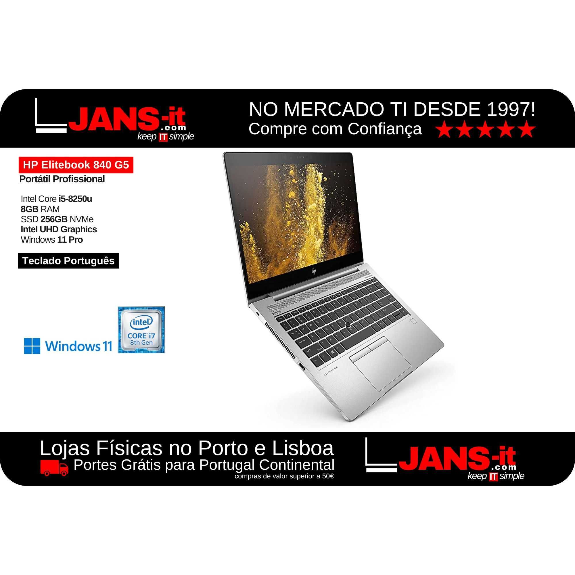 HP Elitebook 840 G5 | i5-8350u | 8GB | SSD 256GB | 14" FullHD | PT
