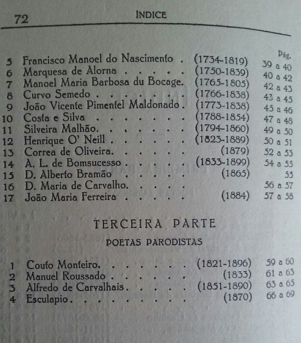 Poetas satíricos moralistas e parodistas românticos/ Catarino Cardoso