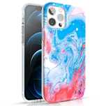 Kingxbar Watercolour Series kolorowe etui do iPhone 12 Pro Max niebies