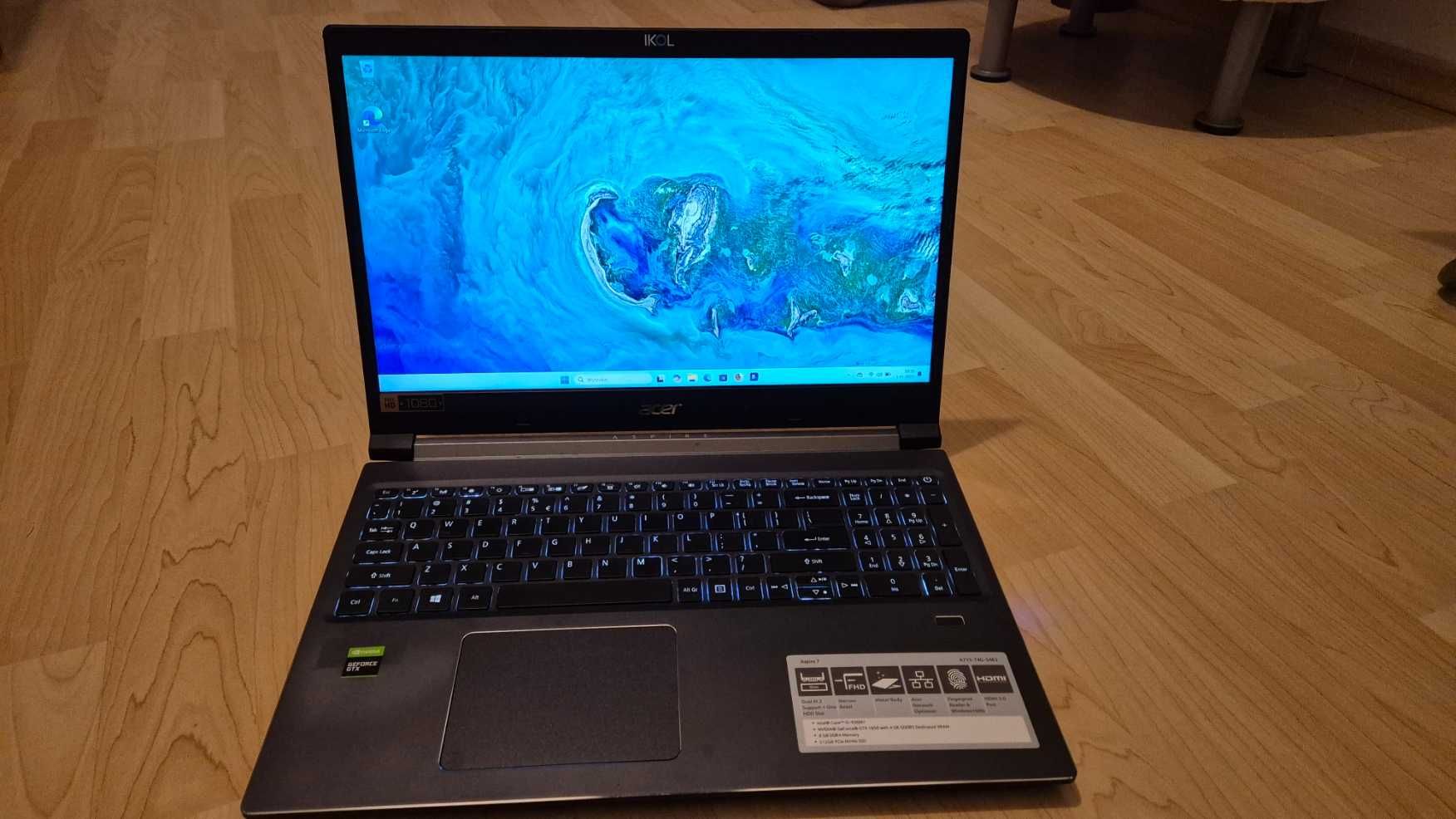 Laptop Acer Aspire 7 A715-74G-54K3 i5-9300H GTX1650 SSD Win11