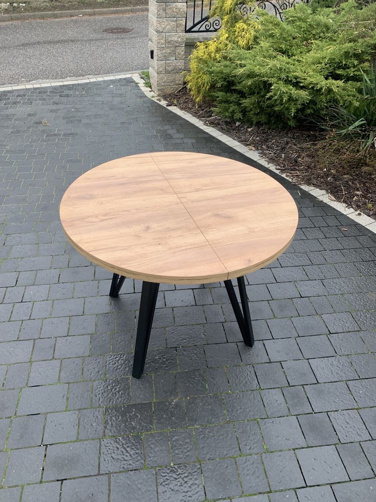 Stół rozkładany okrągły loft dąb Craft hikora egger halifax artisan