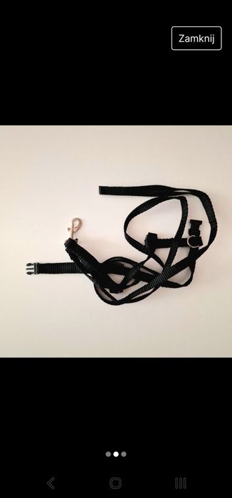 Czarne stylowe szelki dla kota na spacer solidne regulowane

Długość 1