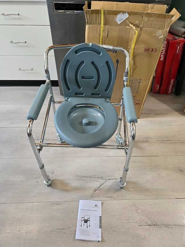 Mobiclinic Muelle Wózek toaletowy krzesło WC składane  MAX 100 KG