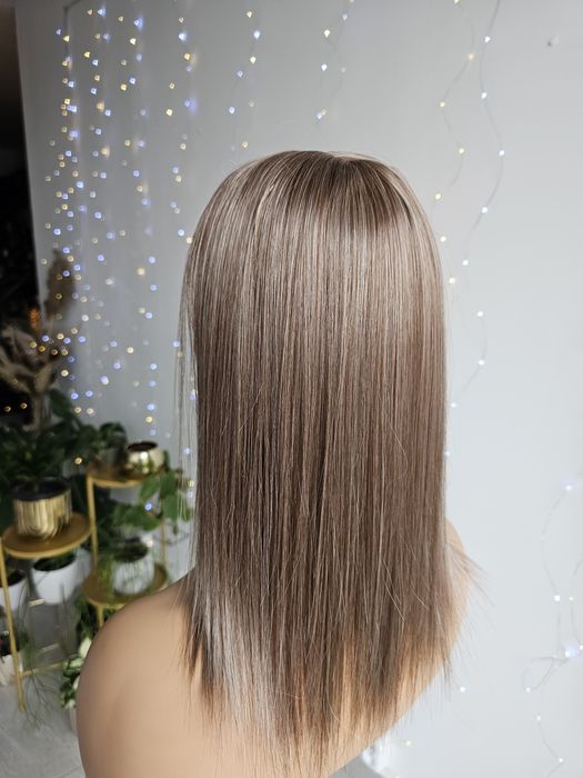 Tupet topper mysi brąz 3D z grzywką Beata 40 cm naturalna gęstość