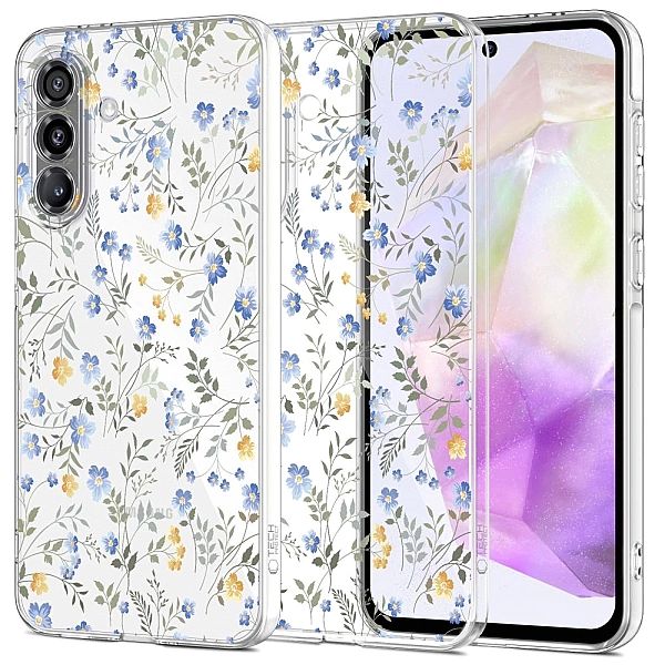 Etui Tech-Protect FlexAir na Samsung Galaxy A36/5G - stokrotki z liśćm