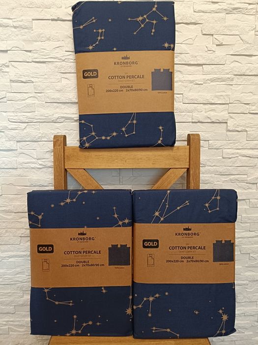 Trzy Nowe  Pościele Kronborg of Denmark 100% Cotton 200/220