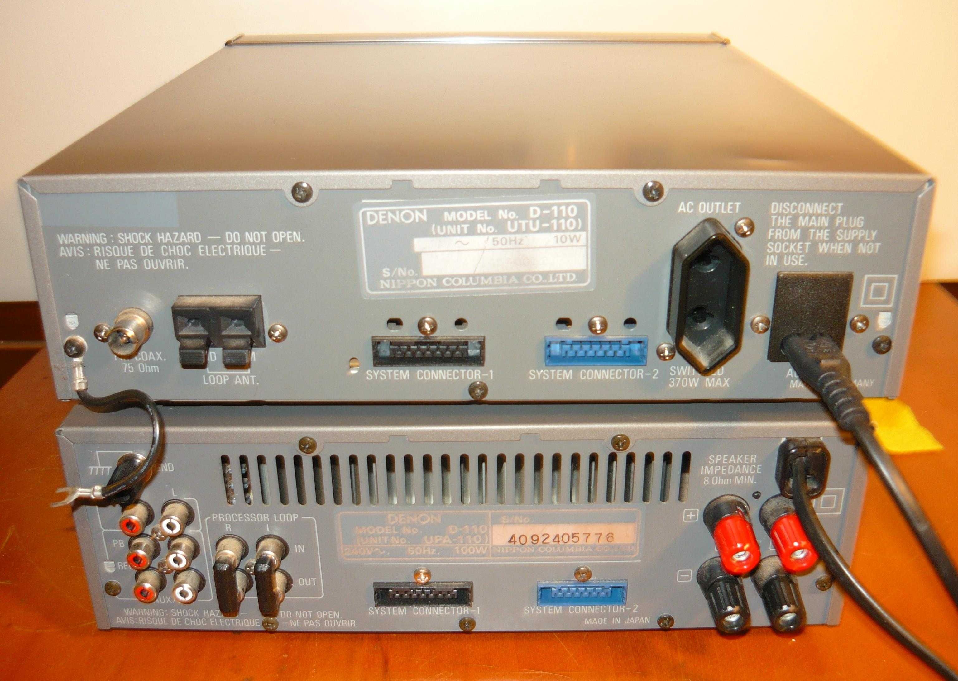 Wzmacniacz 2 x 60W Vinyl DENON 27 cm Tuner UPA-110 UTU-110 RDS radio