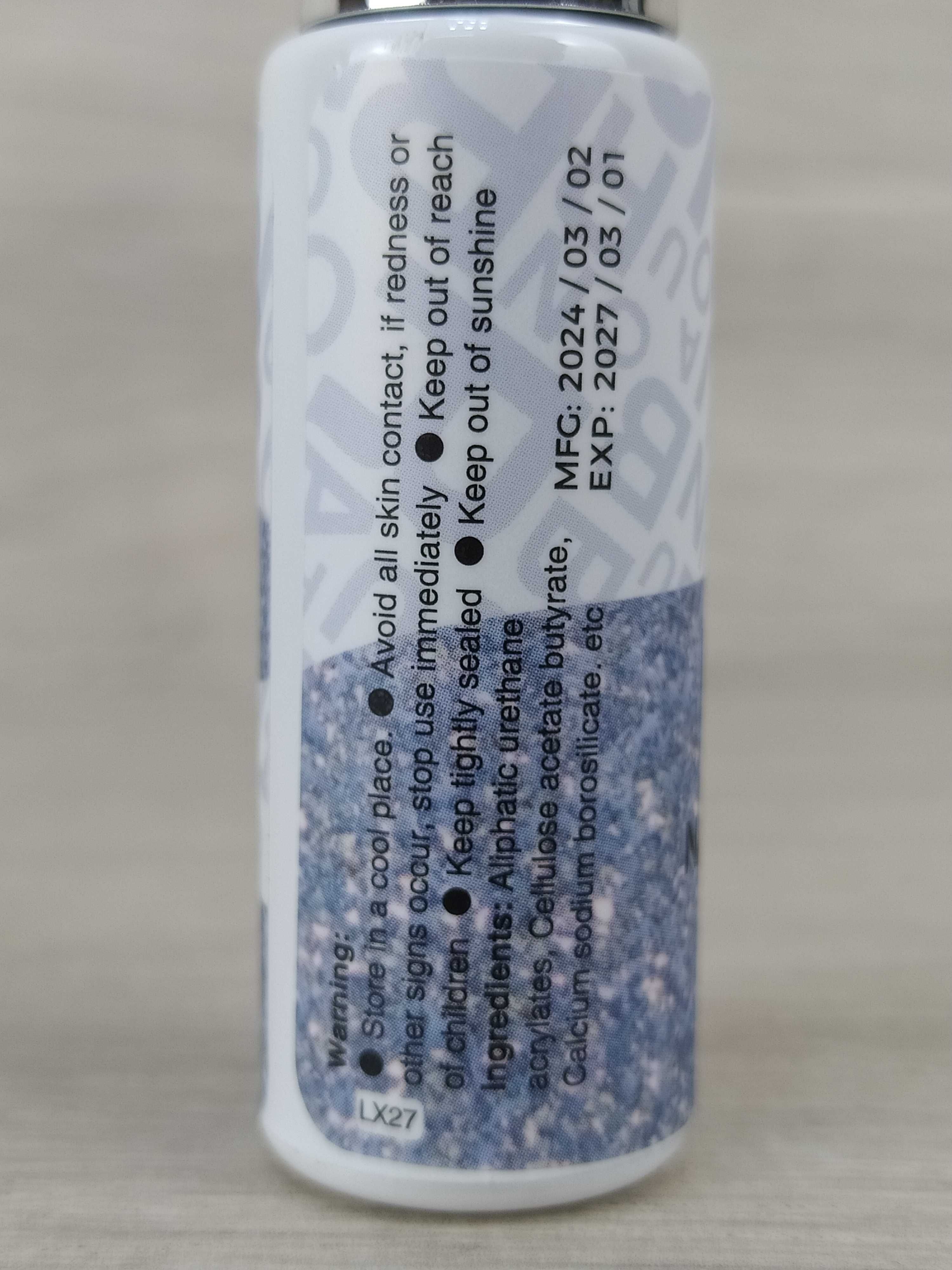 BURANO Lakier do paznokci UV LED LX27 Srebrny Brokat 8ml