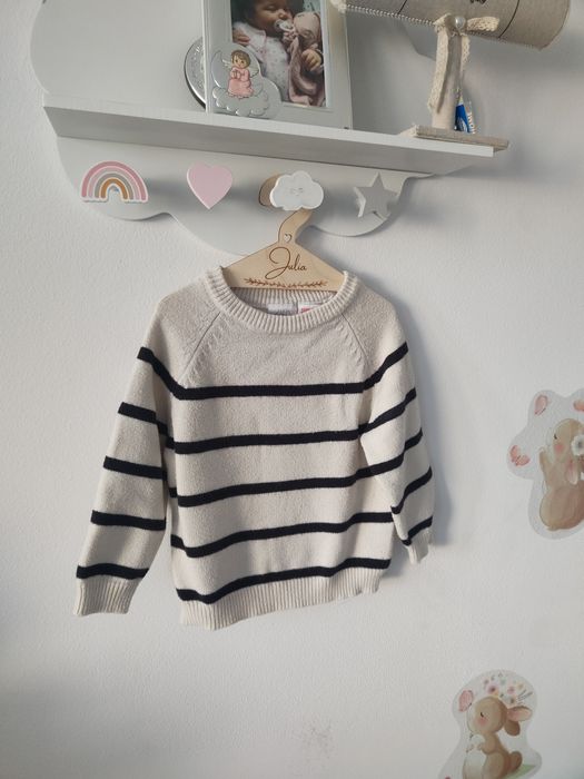 Sweter w paski dziewczęcy ZARA Rozmiar 92