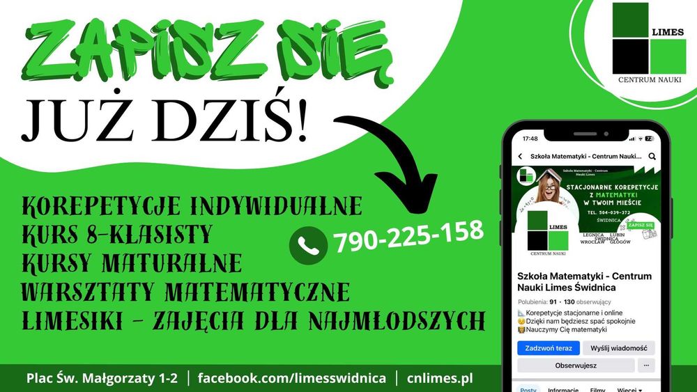 Korepetycje z matematyki z korepetytorami z Centrum Nauki Limes.