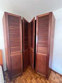 Roupeiro armario guarda roupa de canto madeira usado gratis