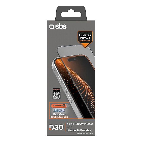 Szkło hartowane SBS z technologią D3O z aplikatorem na iPhone 16 Pro M