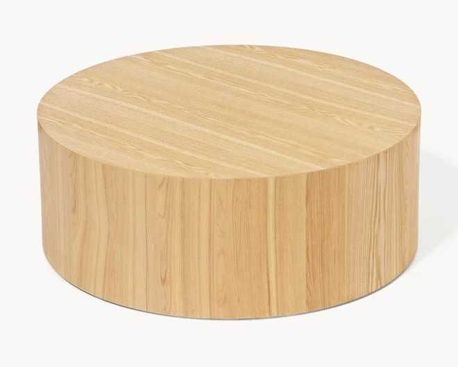 Okrągły minimalistyczny stolik kawowy z drewna Dan Ø80H30cm Naturalny
