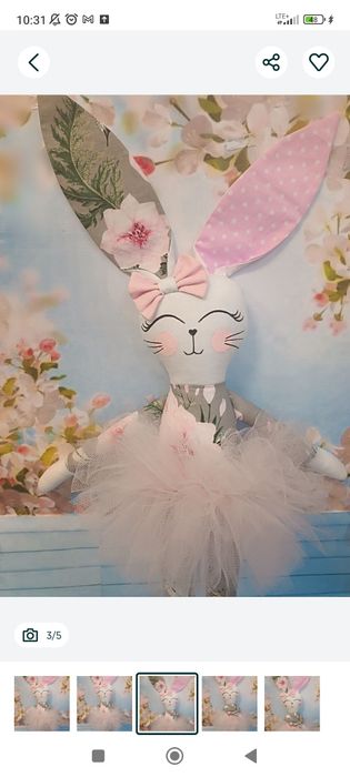 Królik króliczka tilda szyta bawełna