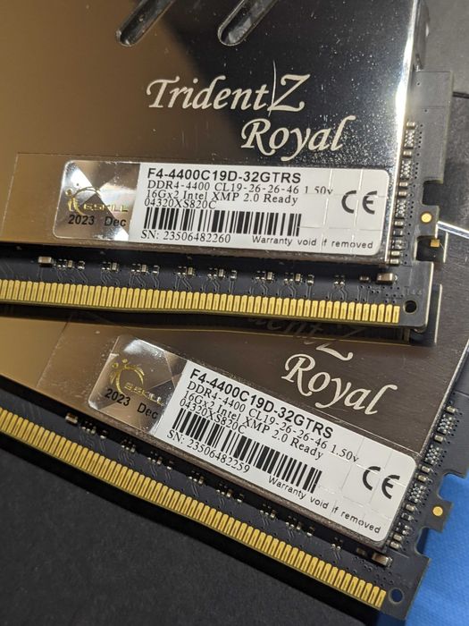 G.SKILL TridentZ Royal Silver 32GB 2x16GB 4400MHz CL19 XMP