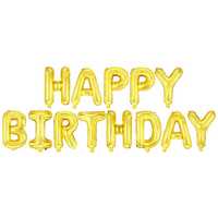 Balony foliowe urodzinowe HAPPY BIRTHDAY złote 13 liter zestaw