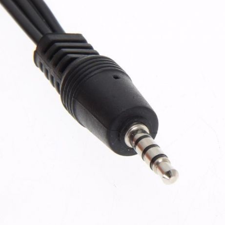 Аудио видео кабель 3x RCA AV - 3.5 мм длина 90 см тюльпан-mini jack ОП