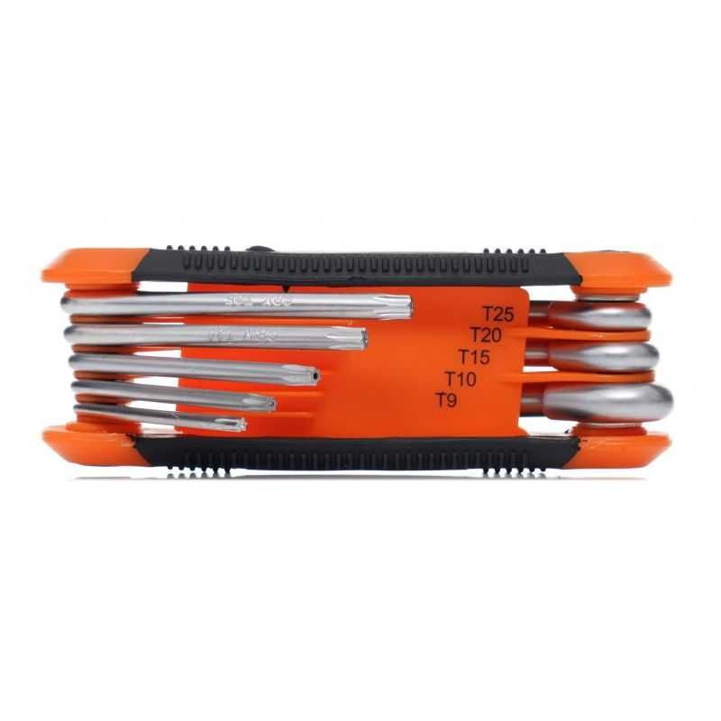 KLUCZE IMBUSOWE ampulowe TORX HEX długie 8 SZT CRV składane KD11935