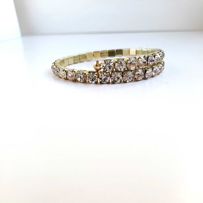 Pulseira bracelete de strass brilhantes imitação de diamantes