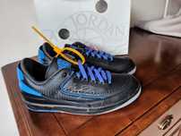 (r.40) Nowe Nike Jordan 2 Retro Low SP Off-White Black Blue czarne