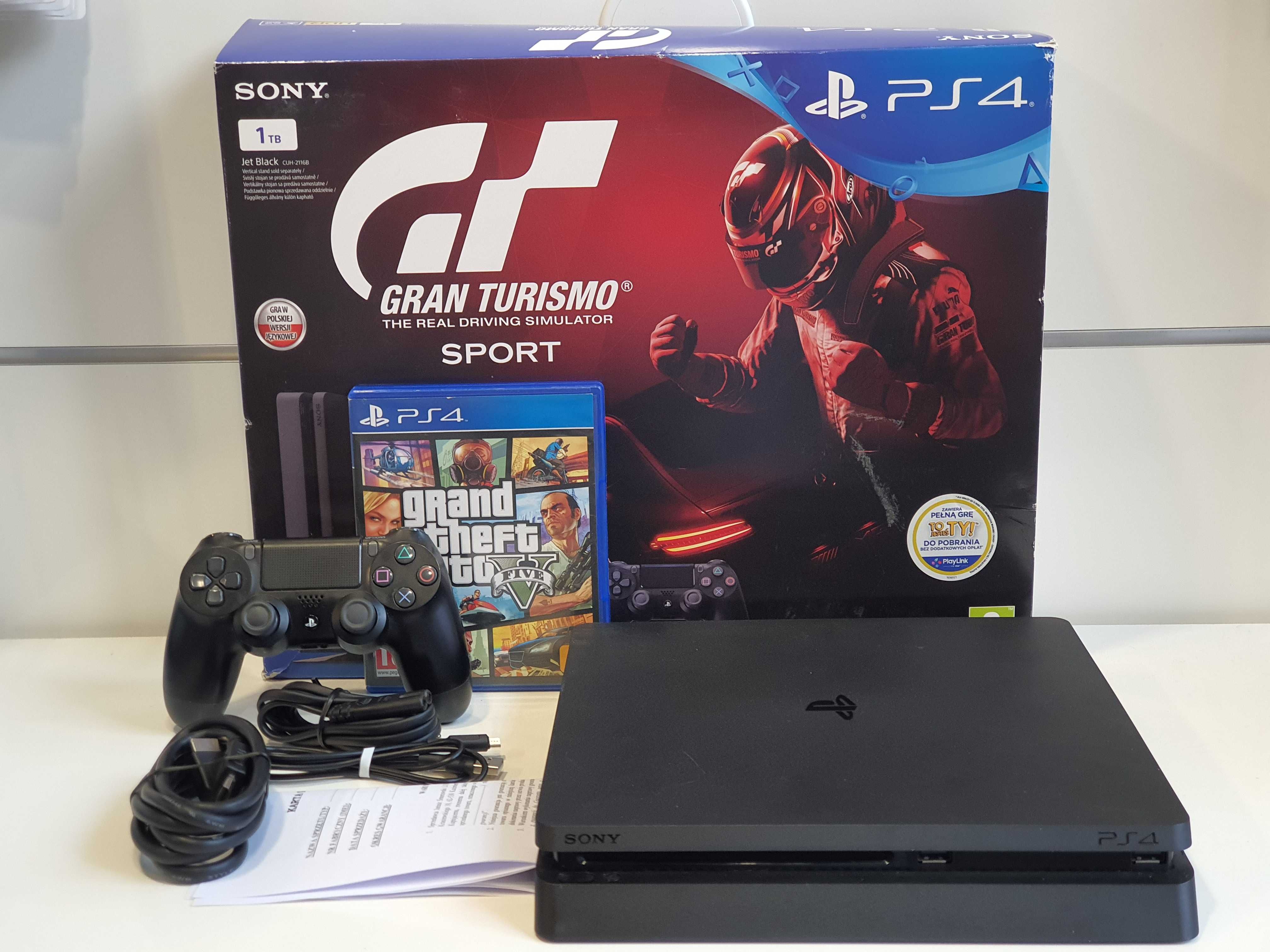 GWARANCJA SONY PS4 Slim 1TB +Pad DualShock V2 +GTA V Sklep Zamiana