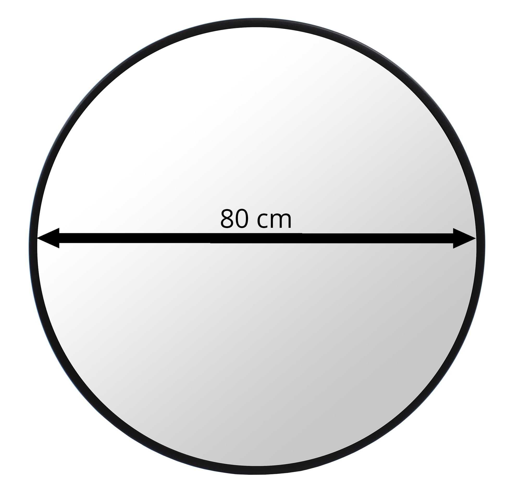 Lustro 80cm czarna rama