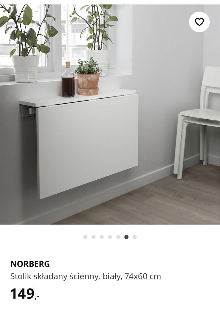 Biurko stolik Norberg IKEA składane