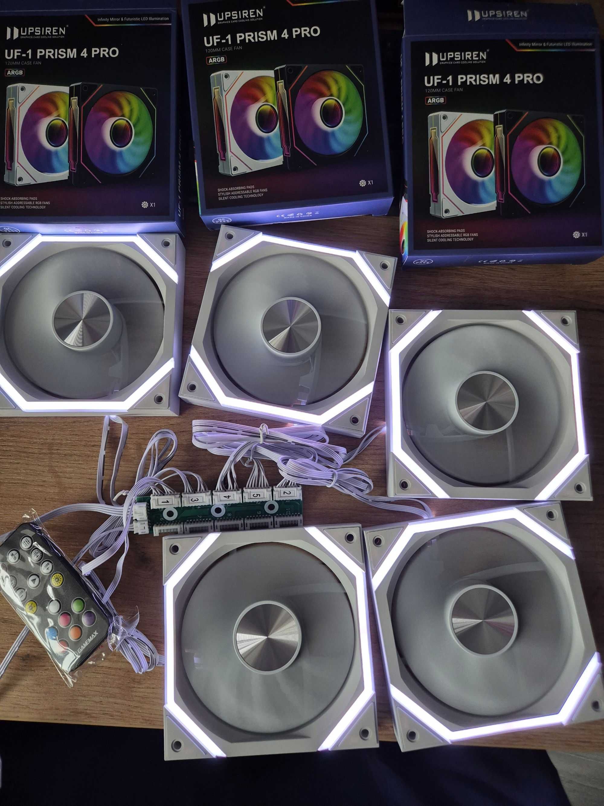 5*120mm набір вентиляторів A-RGB з хабом і пультом. GAMEMAX. 4pin PWM