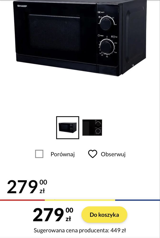 Mikrofalowka Sharp R200BKW jak nowa