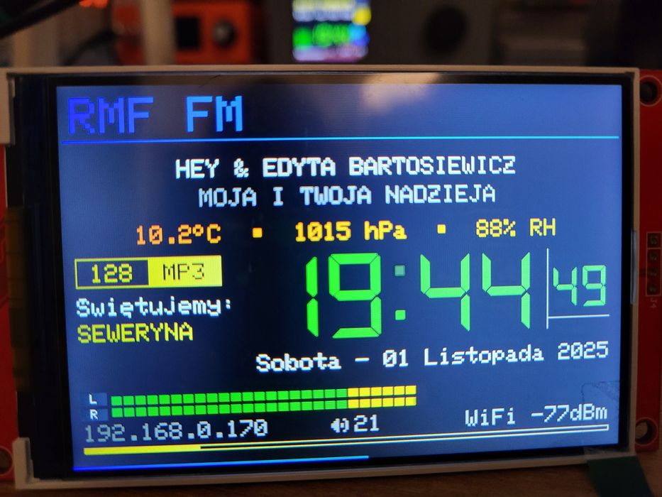 YoRadio , radio internetowe 4 cale