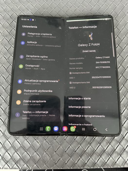Samsung galaxy z fold 4 uszkodzony