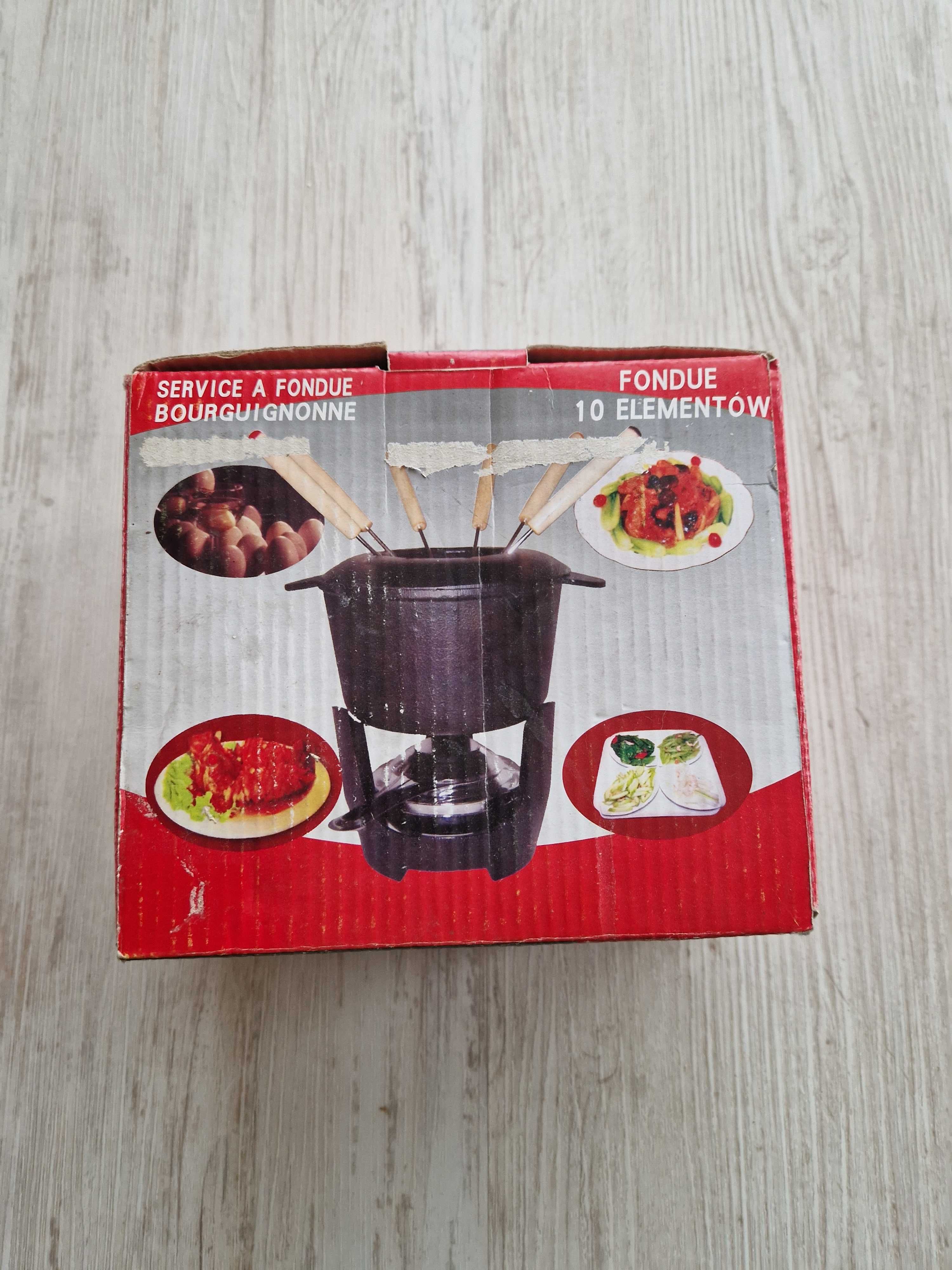 Nowy żeliwny zestaw do Fondue (10 elementów)