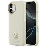 Etui Guess Grained Strass Logo MagSafe na iPhone 17 - beżowe
