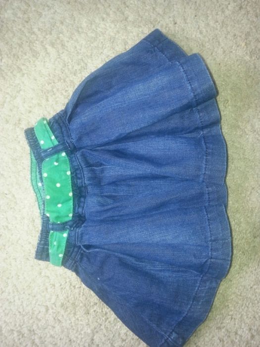 Jeansowa spodnica z paskiem w  groszki rozm 18 m