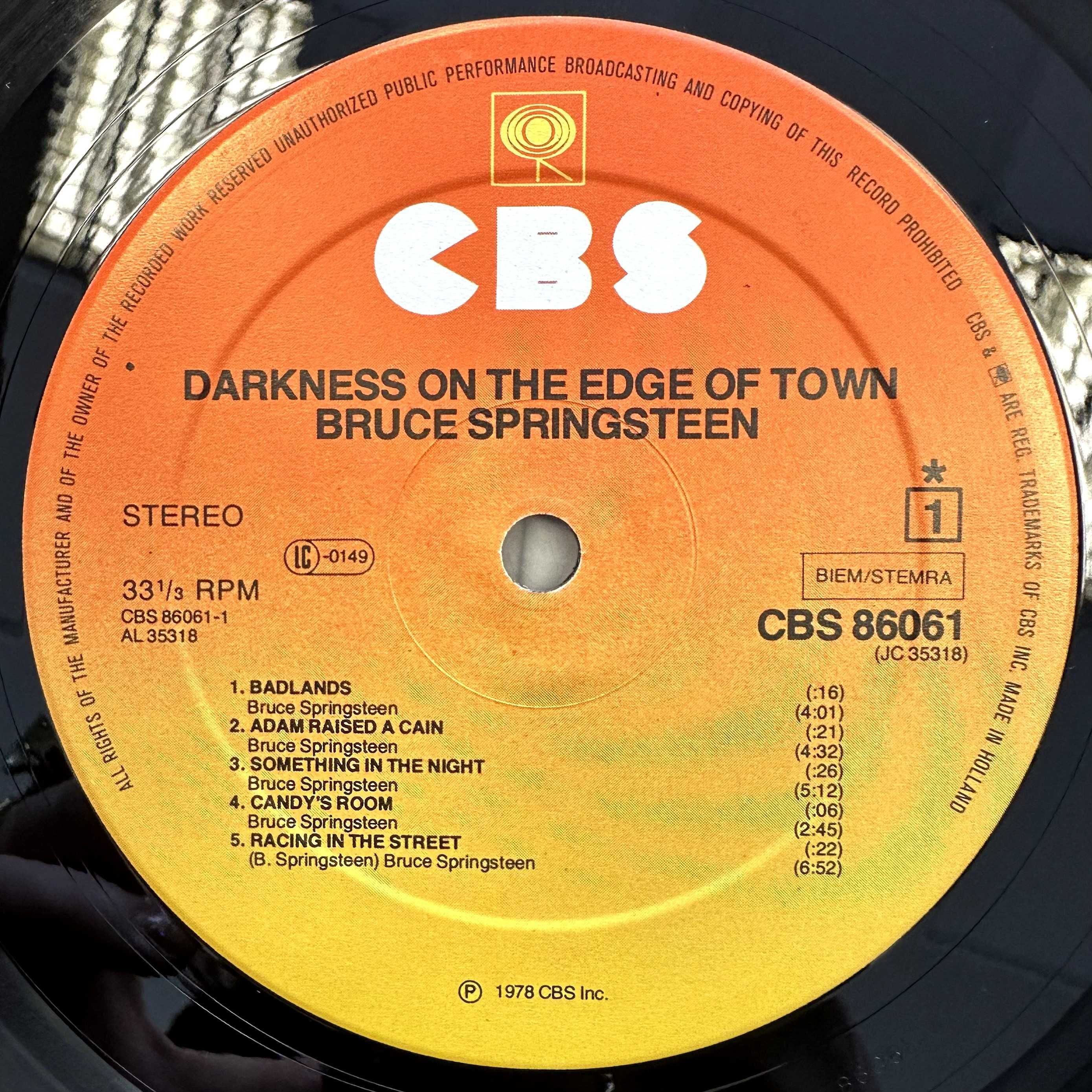 Bruce Springsteen - Darkness on the Edge of Town (1978, Holland)