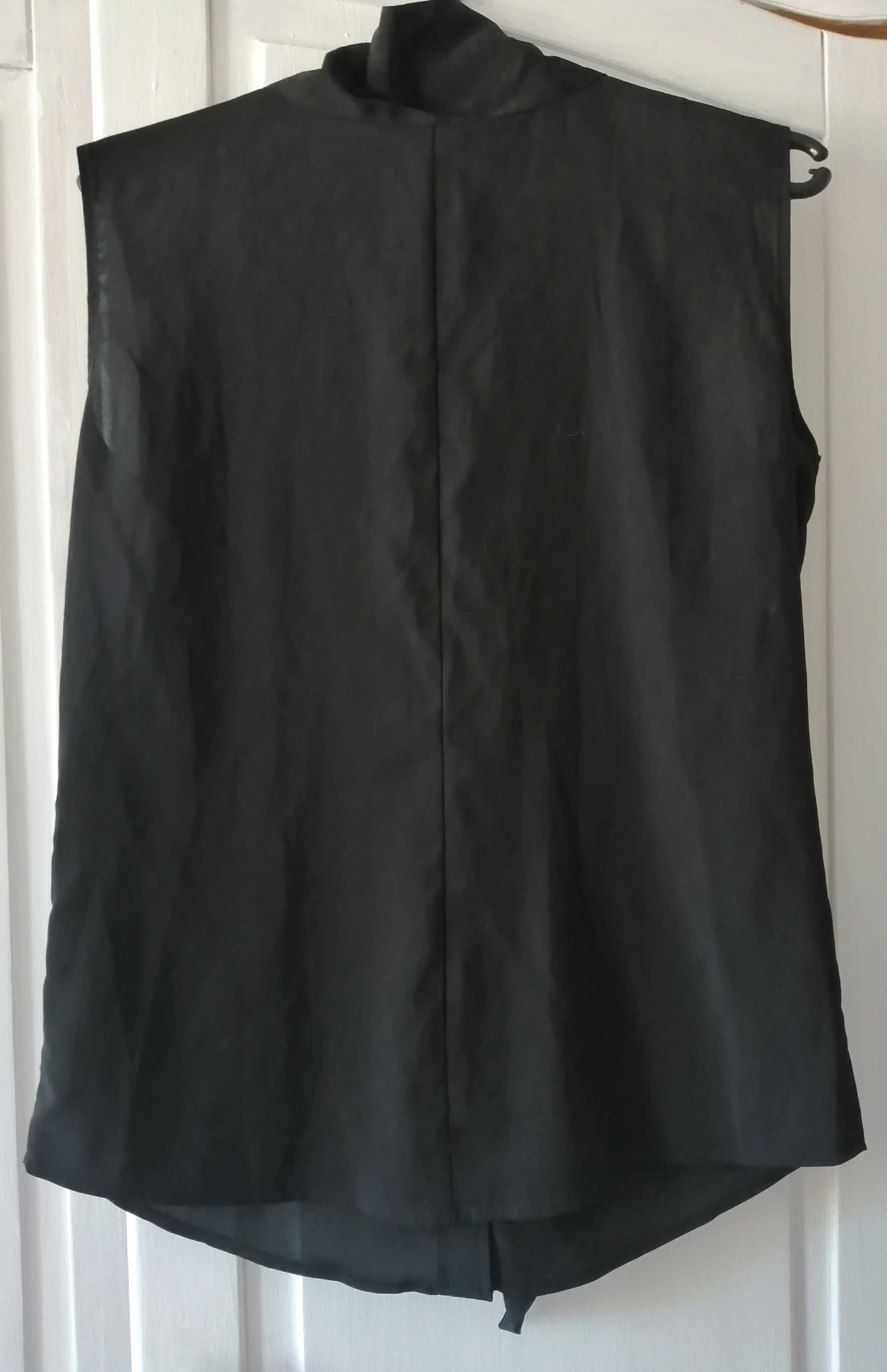 damska bluzka wizytowa czarna bez rękawów marka Calvin Klein rozmiar S