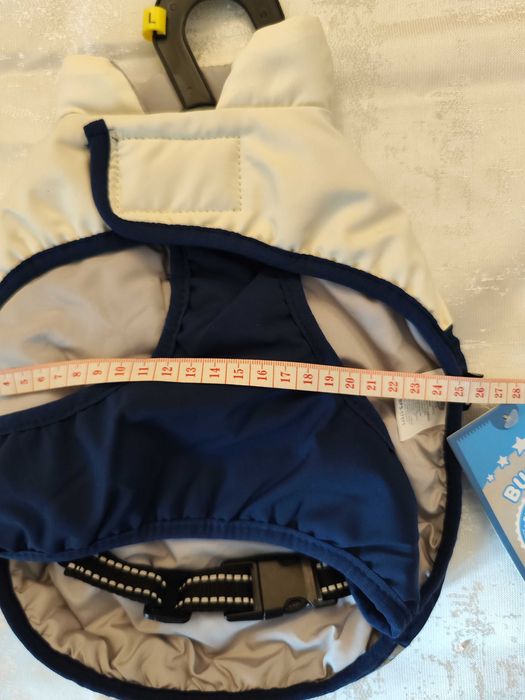 Casaco Impermeável azul e branco para Cão - Tamanho L