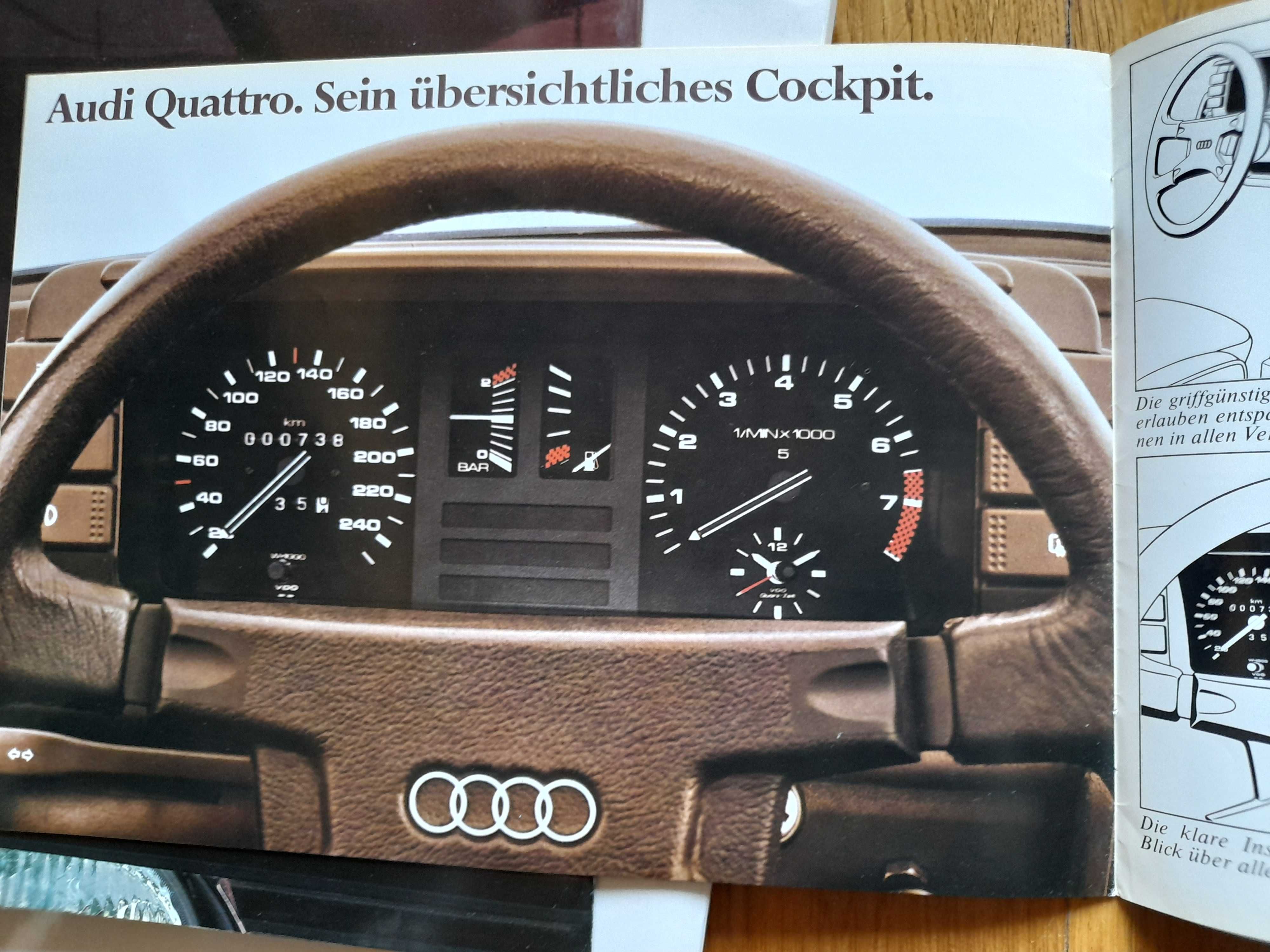 AUDI Quattro 2.2 prospekt niemiecki rok 1981