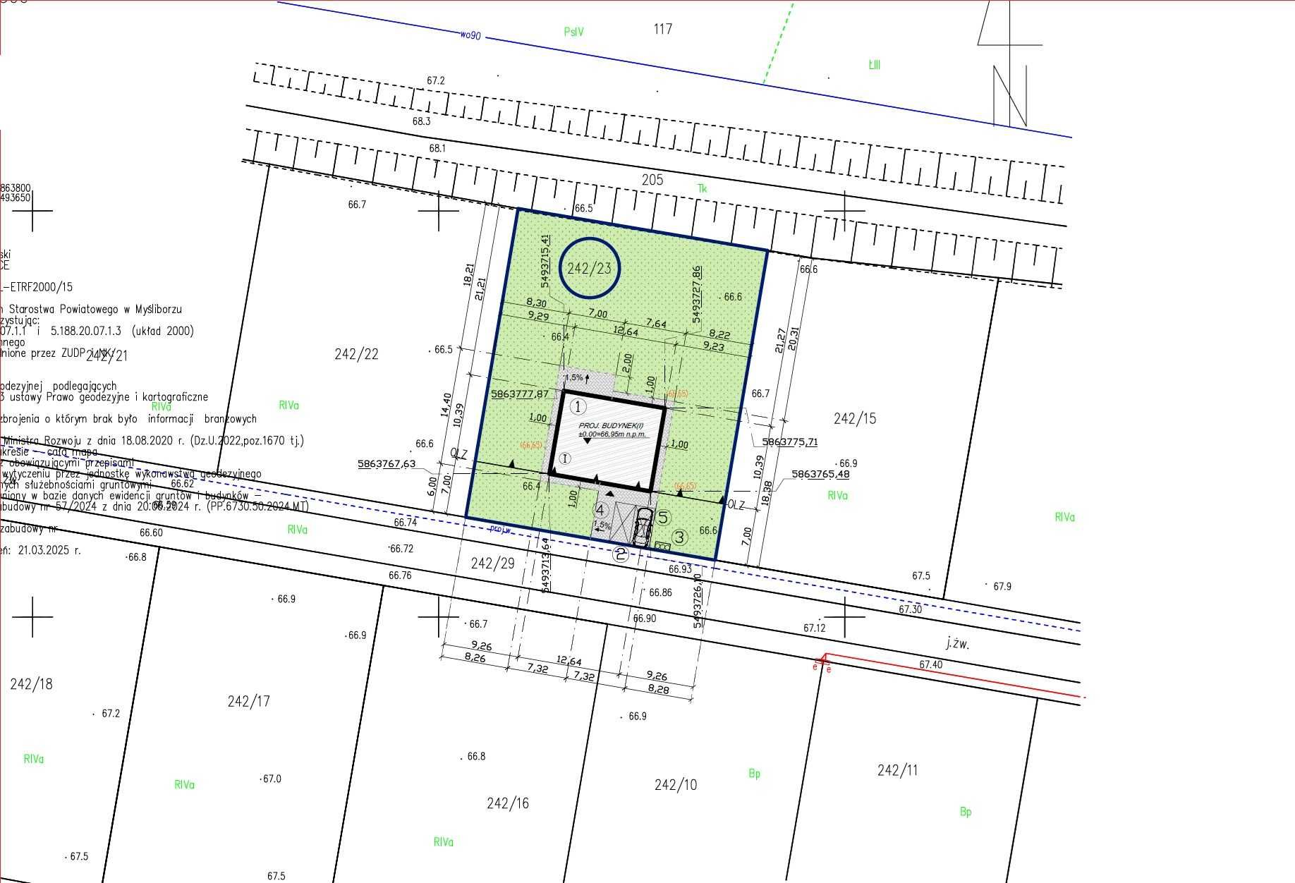 Nowy dom parterowy SSO 105m²  Woda, prąd , ogrodzenie, monitoring.