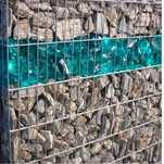 Kamień do gabionów szkło łupane turkusowy gabion