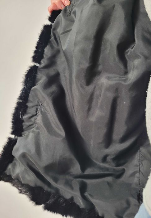 futro naturalne rozm. 40 nutria czarne krótkie z kołnierzem