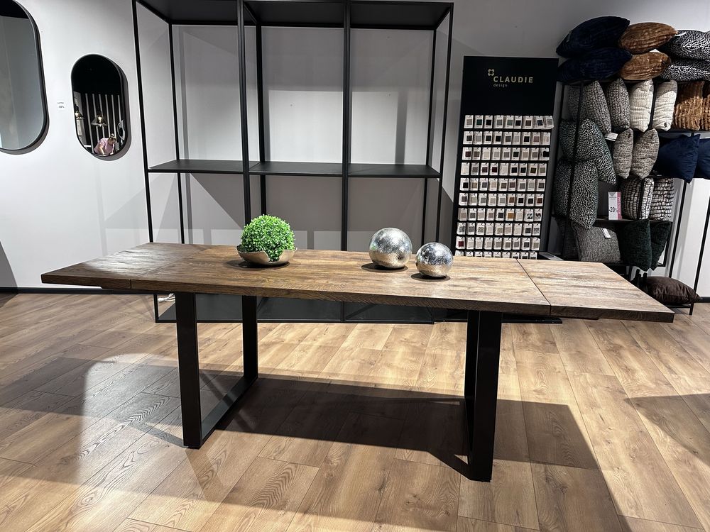 Stół dębowy orzech rozkładany Loft Edgar