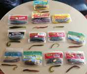 lote de iscas de pesca em silicone